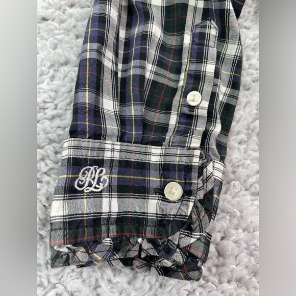 Ralph Lauren Shirt Girls 5 Button Up Plaid Chic Details Polished Preppy Vintage - Picture 5 of 6